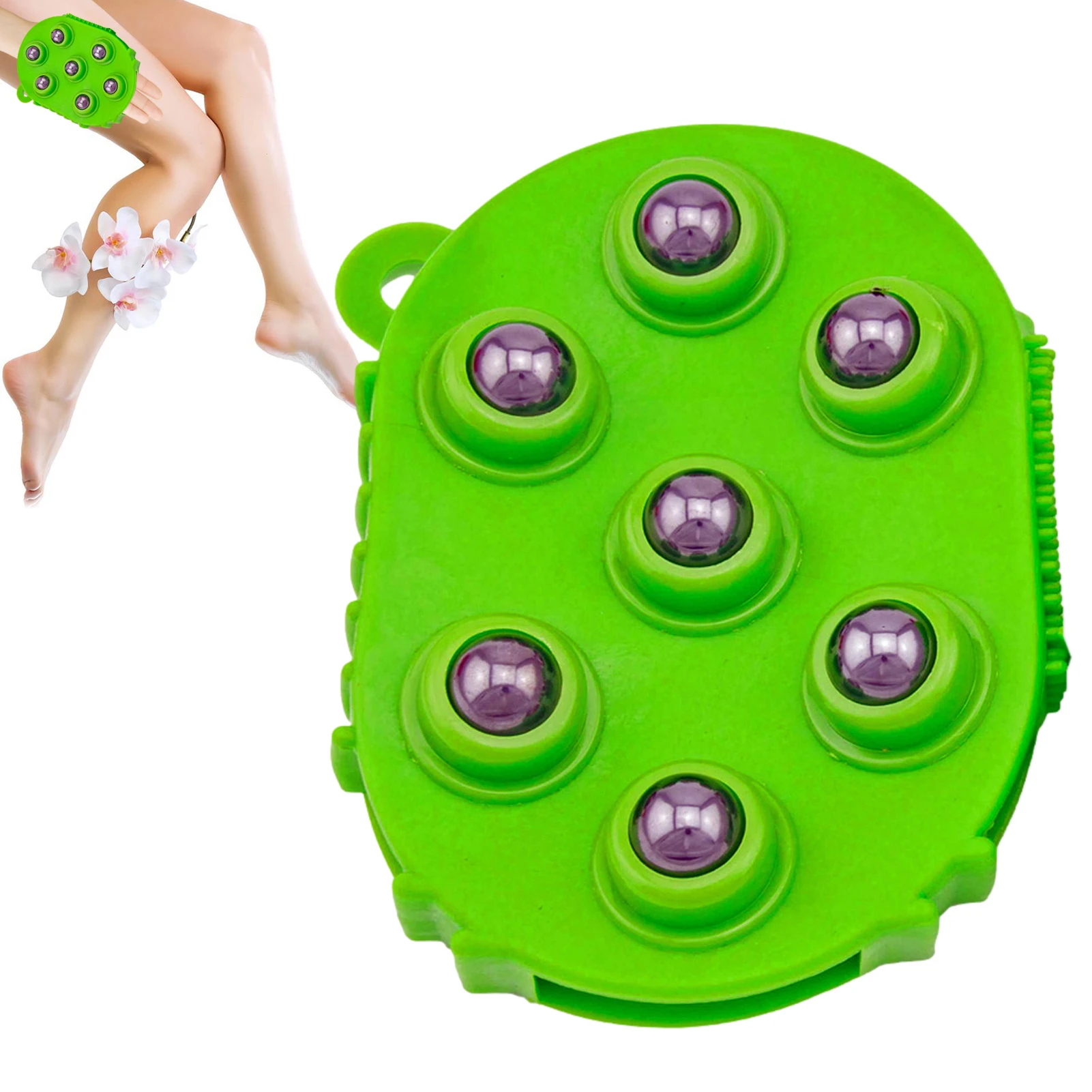 

7 Balls Roller Body Massage Glove Anti-Cellulite Muscle Pain Relief Relax Bath Massager For Neck Back Shoulder Face Lift Tools
