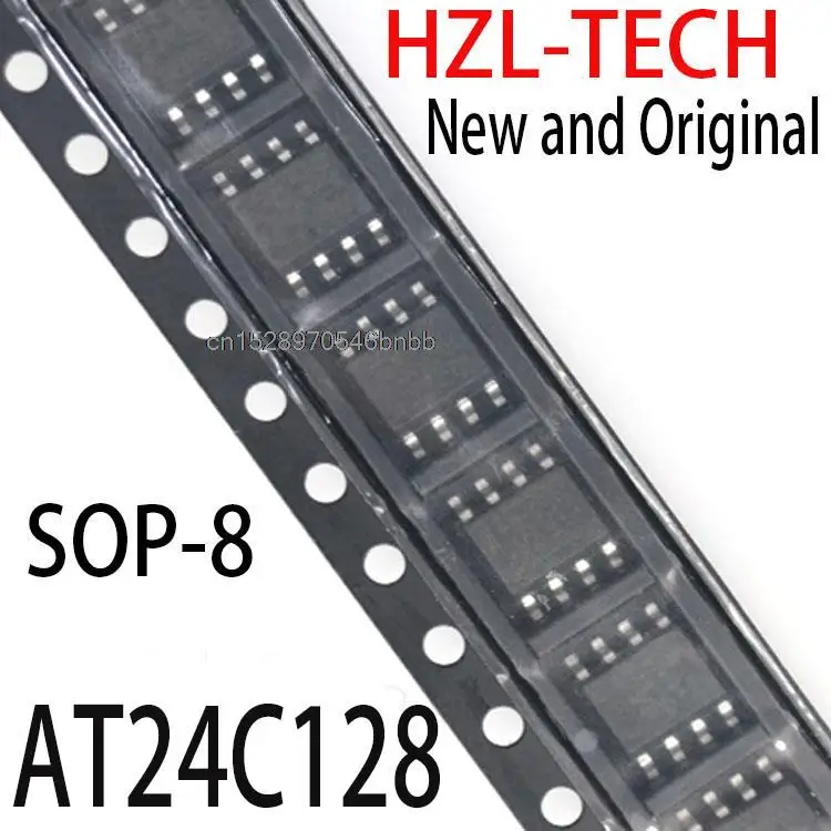 Новые и оригинальные AT24C128N SOP-8 24C128N SOP8 24C128 SOP AT24N128 AT24C128C SOP8, новые оригинальные AT24C128, 10 шт.