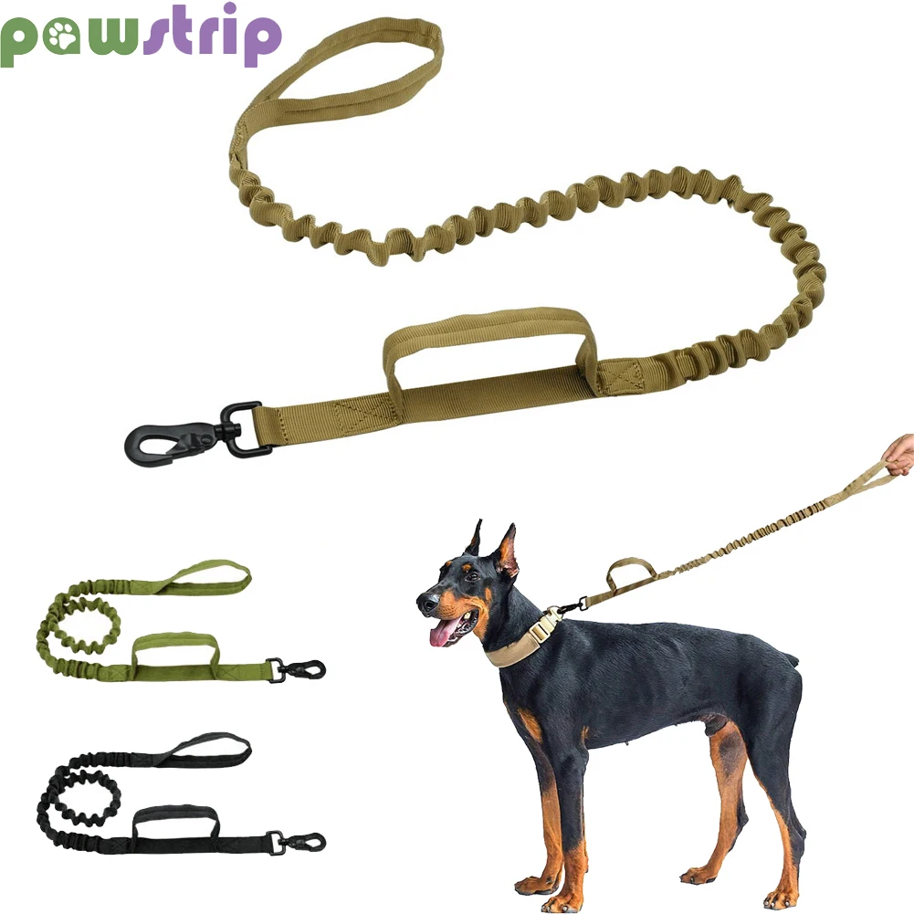 

Military Tactical Dog Leash Elastic Durable Nylon Control Handle Dog Collar Medium Large Dog Walking Training Leash Pet Supplies
