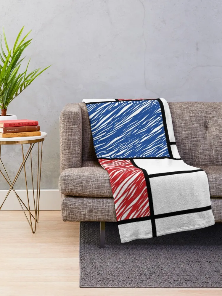 Mondrian Scribbles Минималистское современное искусство De Stijl? Одеяло Fatfatin самое мягкое