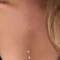 hmes y shaped tassel necklace pendant long chain tassel sweater necklace drop necklace jewelry for women lady boho wholesale