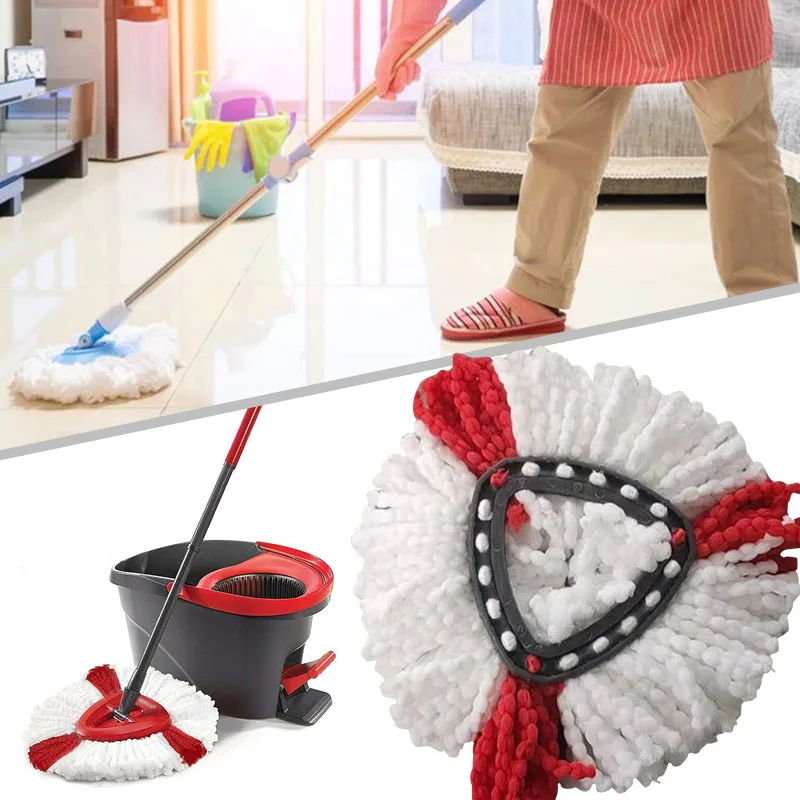 1pcs Mop Head Replacement for Vileda O-cedar Mop Washable Mop Pad Polyester Reusable Mopping Cloth 360 Rotatable Mop Accessories