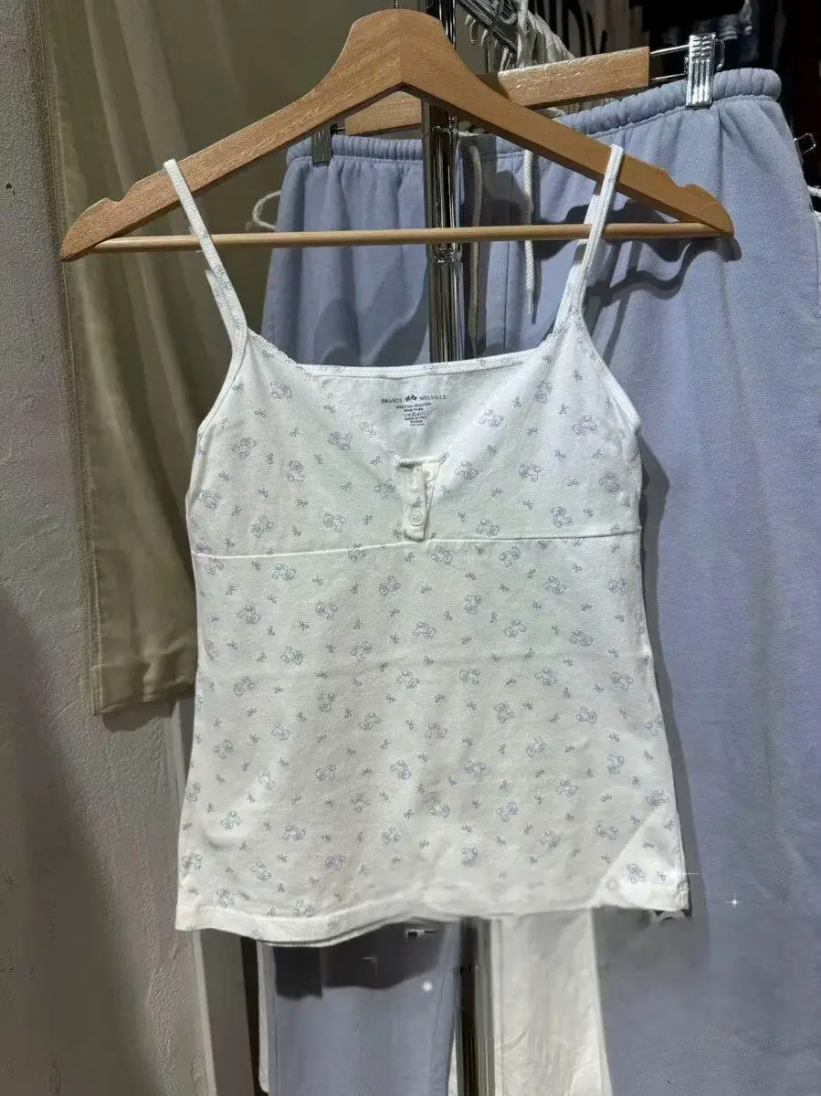 Подтяжки с медвежьим принтом для женщин осень 2024 повседневный трендовый жилет