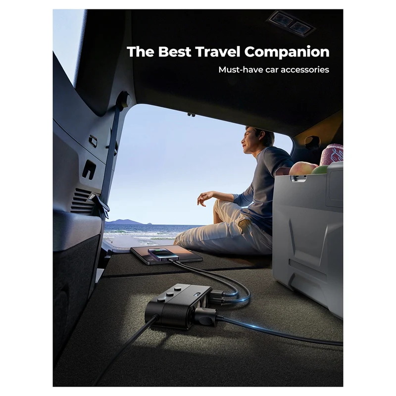 Адаптер зарядного устройства Joyroom 139 Вт 7 в 1 автомобильного Быстрая розетка PD QC3.0