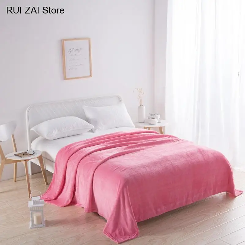 

Pure Color Comfortable and Stylish Coral Fleece Cover Goods Blanket Sofa Quilt Lavash Plaid My Family Polar Blanket Bed Sleeping