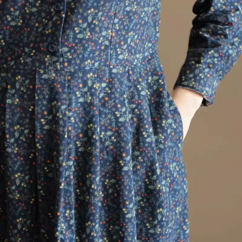 2024 весеннее новое винтажное хлопковое льняное платье с кукольным вырезом и