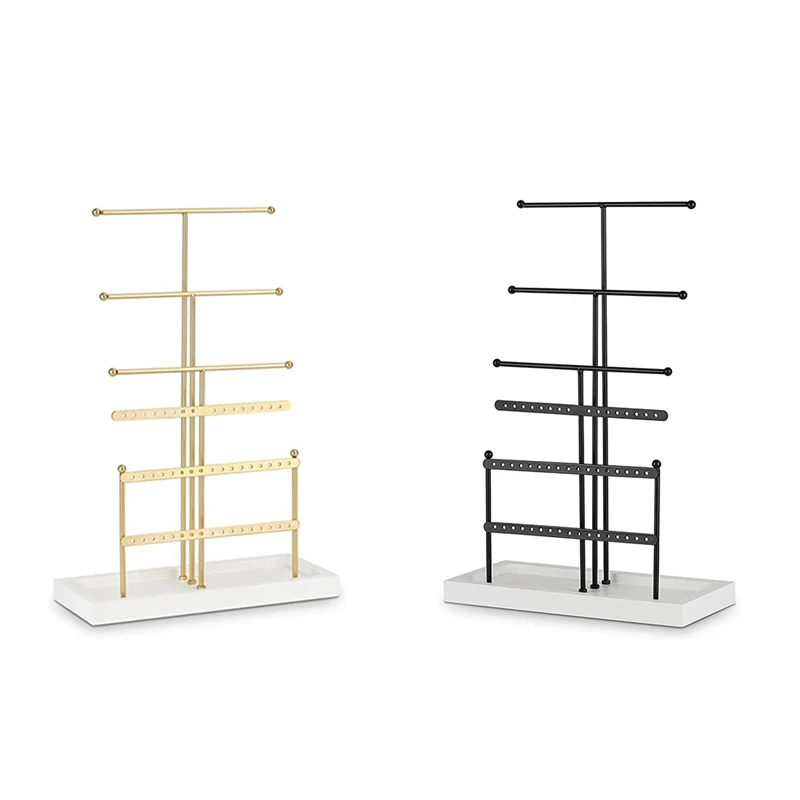 

Jewelry Organizer Tabletop Jewelry Holder 6Tier Jewelry Tree Display Stand With Tray,For Earring Necklace Bracelet