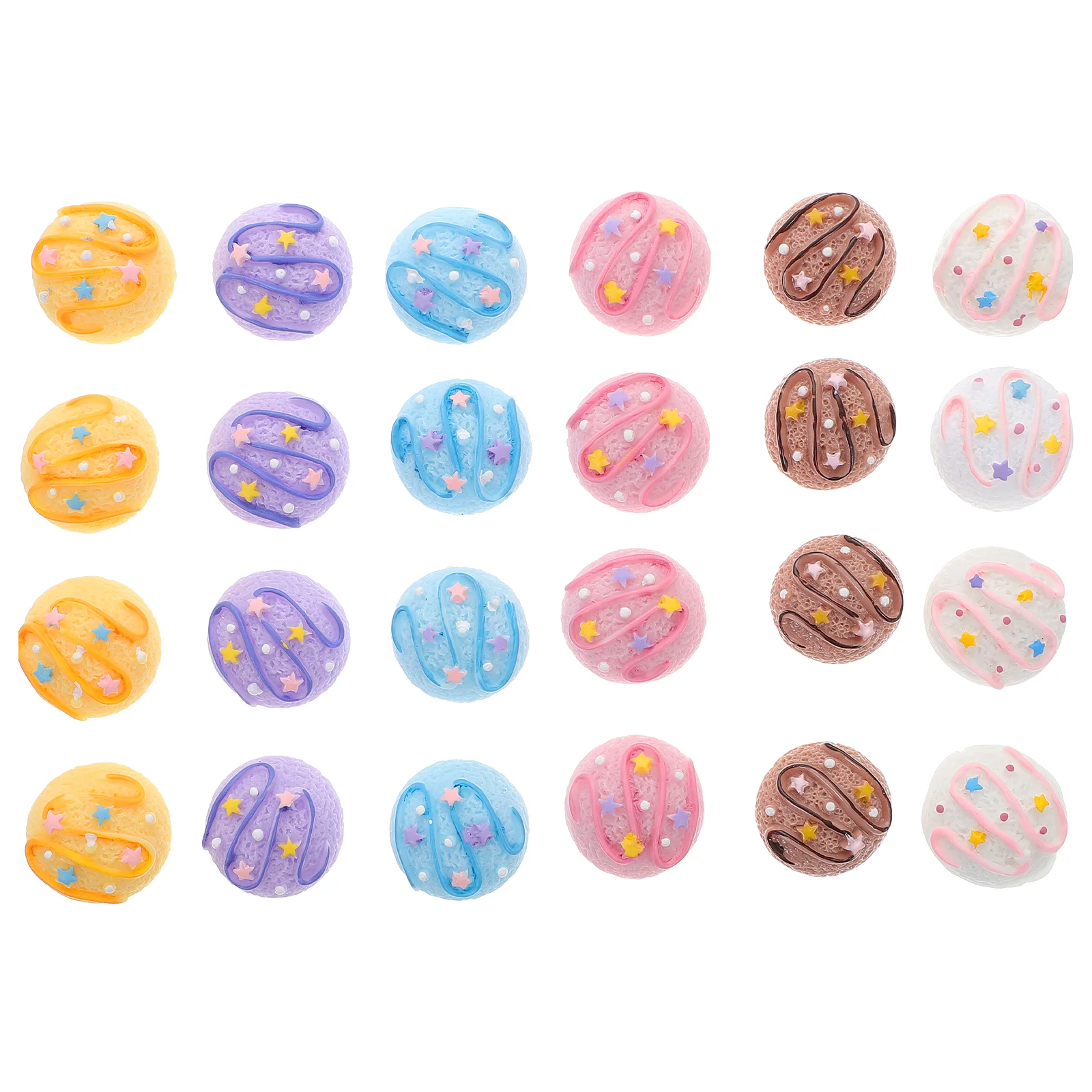 

24pcs DIY Ice Cream Shape Accessories Headdress Phone Case Making Materials