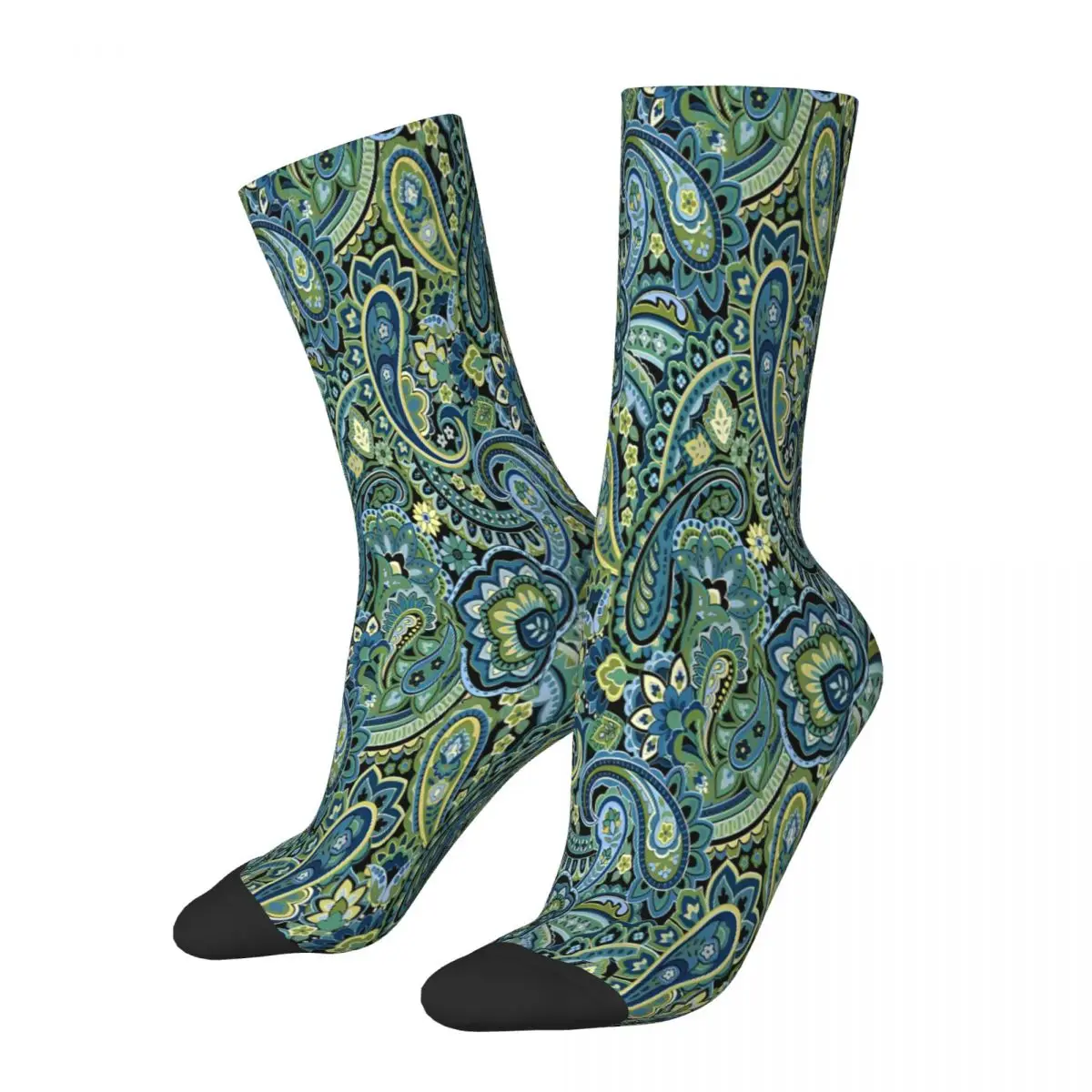 

Forest Green Paisley Babylon Water Drop Socks Male Mens Women Winter Stockings Polyester