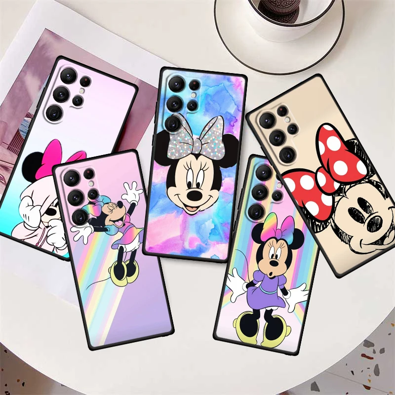 

Minnie Mickey mouse color Phone Case For Samsung Galaxy S23 S22 S21 S20 FE S10 S10E S9 Plus Ultra Pro Lite 5G Black TPU FUnda