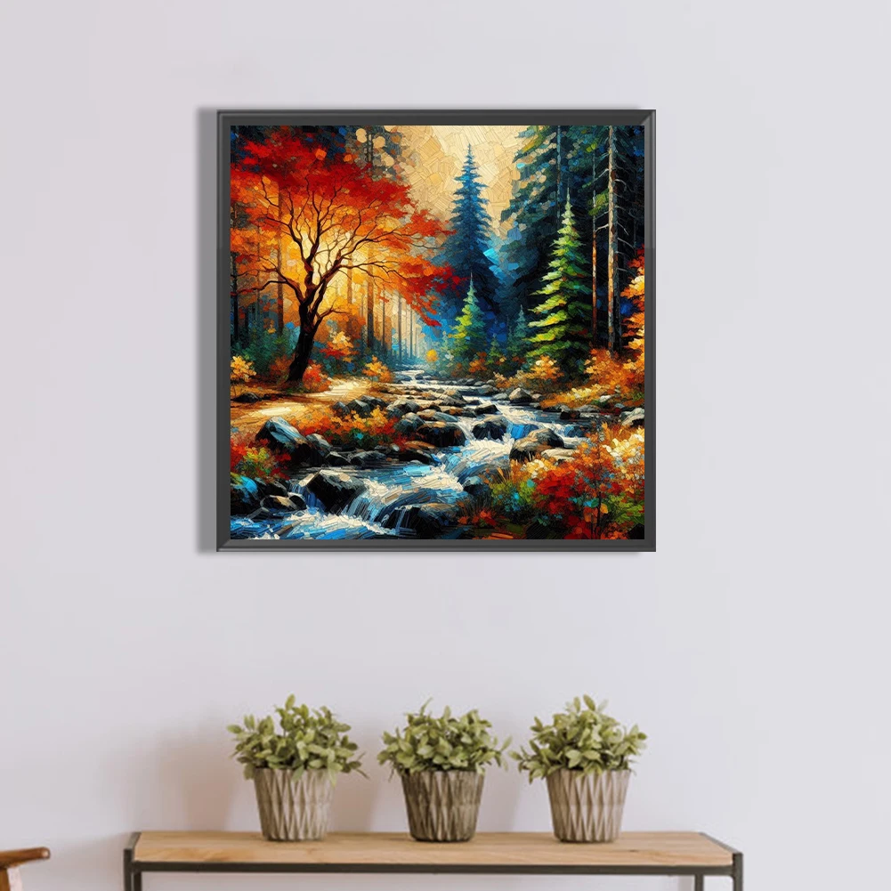 5D DIY полная квадратная дрель алмазная живопись осенний клен лес домашний декор