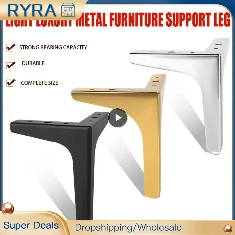 

1~10PCS Iron Furniture Legs Replacement Right Angle Support Table Feet Home DIY Metal Sofa Bed Leg with Anti-slip Foot Pad