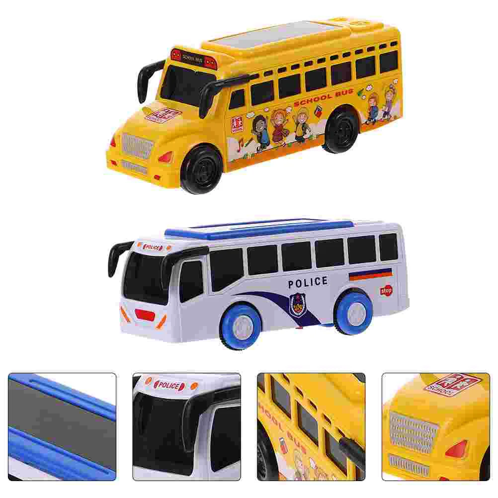 

2pcs Creative Kids Car Baby Educational Playing Funny Police Bus Model