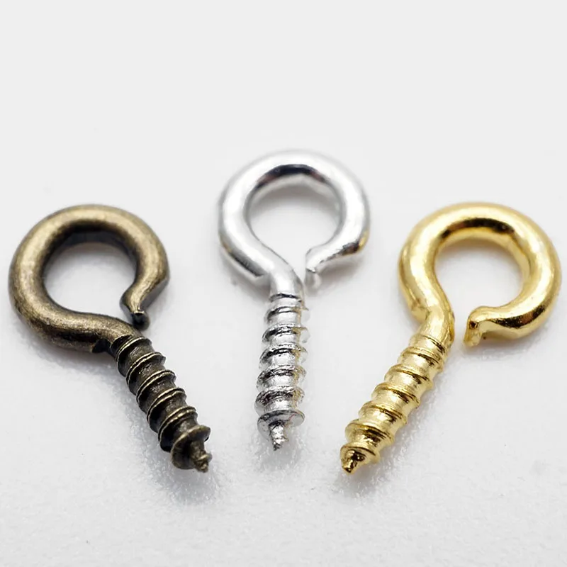 

100PCS/PACK 8/10MM Mini Eye Pins Eye Pin Hook Eyelet Screw Threaded Metal Jewelry Pendant Clasp DIY Jewelry Making Accessories