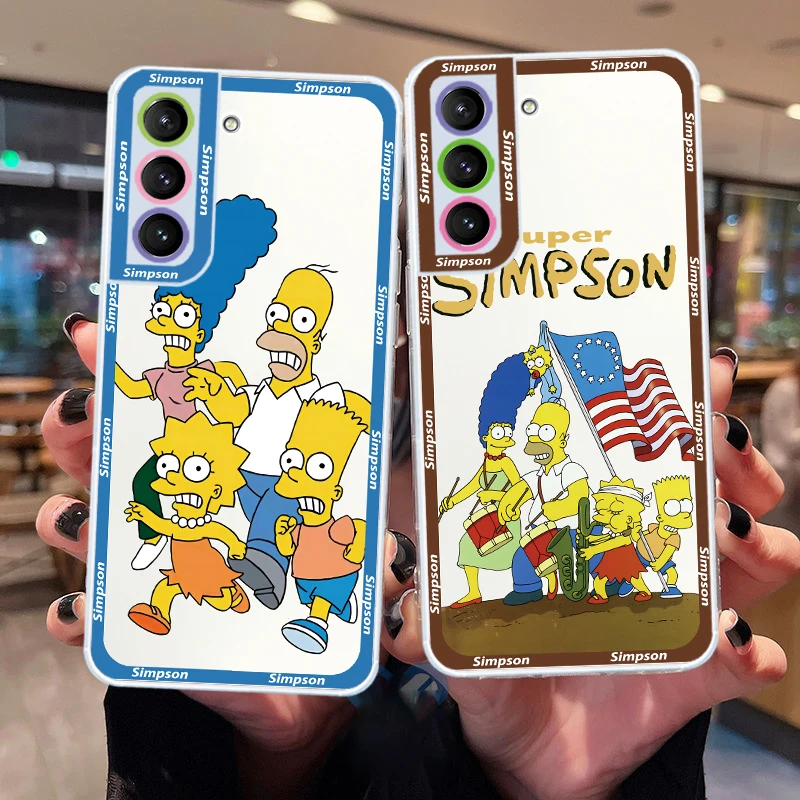 

Disney The Simpsons Ainme Transparent Phone Case For Samsung S23 S22 Ultra S21 S20 FE S10 Note20 10 Plus 5G Angel Eyes