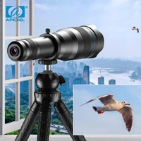 apexel cellphone zoom lens series hd 28x 36x 60x monocular phone camera telescope lens selfietripod for iphone samsung huawei