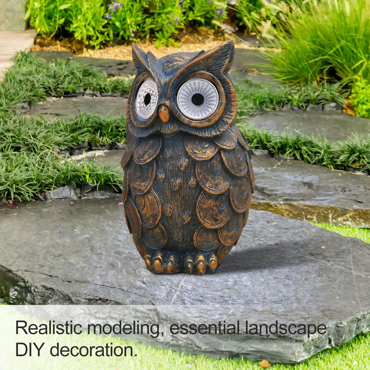 

Светодиодная лампа с глазами, освещение для сада с питанием от солнечной батареи, искусство «сделай сам», светильник щение для ландшафта, вн...