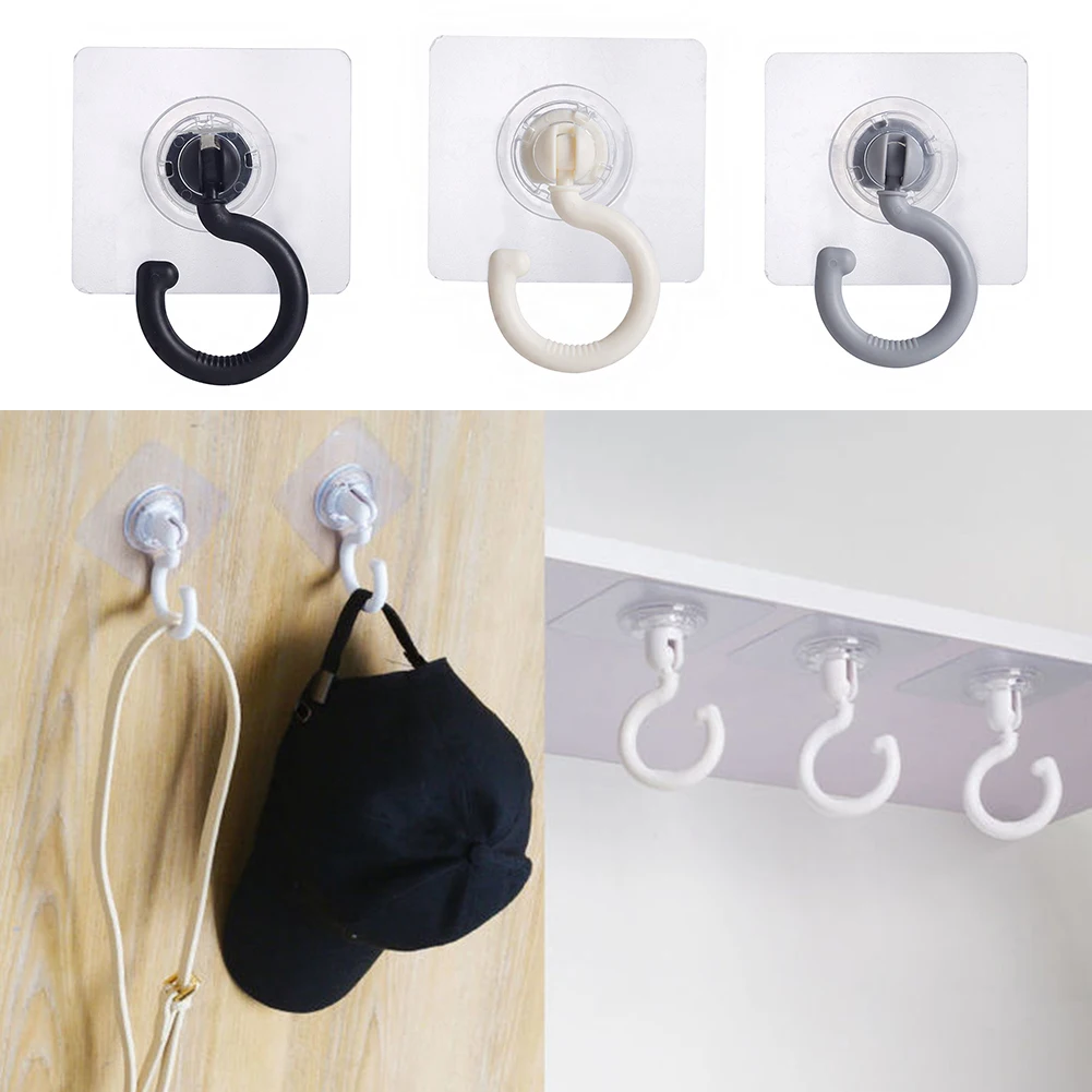 

2Pcs Transparent Hangers Self Adhesive wall Hooks Storage Holders In Bathroom Kitchen Stick on Door Hooks For Keys Towels