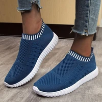 new fly woven breathable lightweight sports and leisure shoes round head fashion large womens shoes 35 43