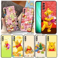 winnie the pooh disney for samsung note 20 10 9 ultra lite plus f23 m52 m21 a73 a70 a20 a10 a8 a03 j7 j6 black phone case
