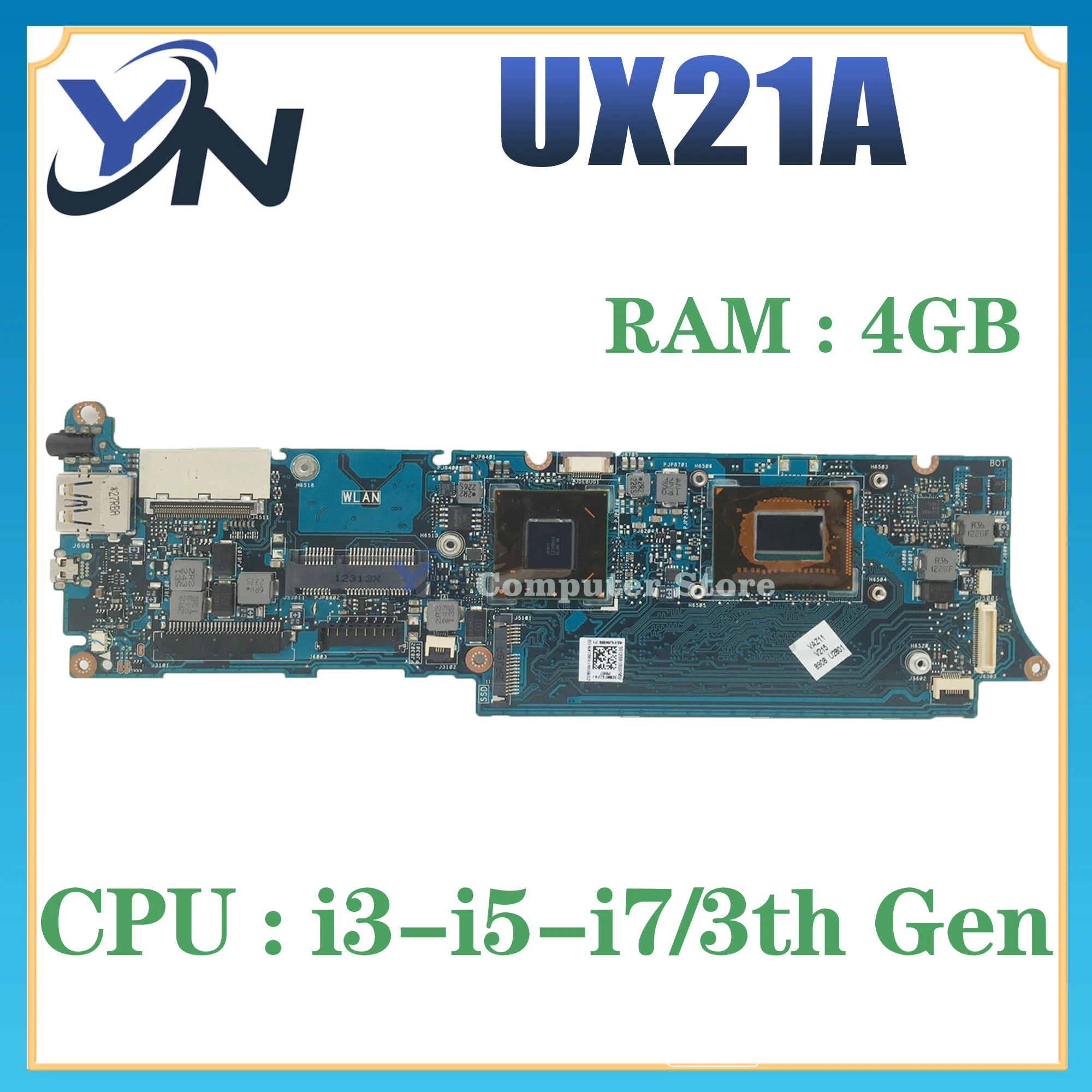 Материнская плата UX21A BX21A, материнская плата для ноутбука, Φ 4GB-RAM, материнская плата для ноутбука 100%, тест ОК Материнская плата UX21A BX21A, материнская плата для ноутбука, Φ 4GB-RAM, материнская плата для ноутбука 100%, тест ОК