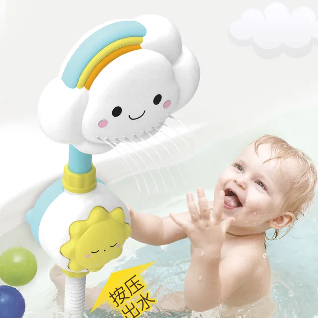 Baby Bath Toys Cloud Bathtub Showers Bathing Spouts Suckers Folding Faucet Children Bath Toys Cute Spray Shower Kids Gift 5