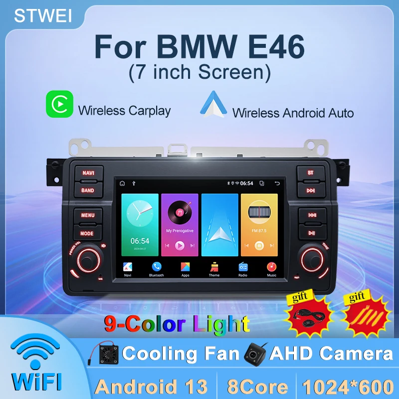 BMW 3 Серии E46 Android 13 Автомобильный Мультимедийный Плеер С Wi-Fi Bluetooth GPS-навигацией