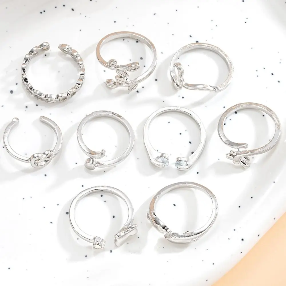 Фото Sweet Vintage Heart Toe Rings Alloy Hollow Out Butterfly Foot Ring Set Overlay Bohemian Crystal Finger Ring Girls №4
