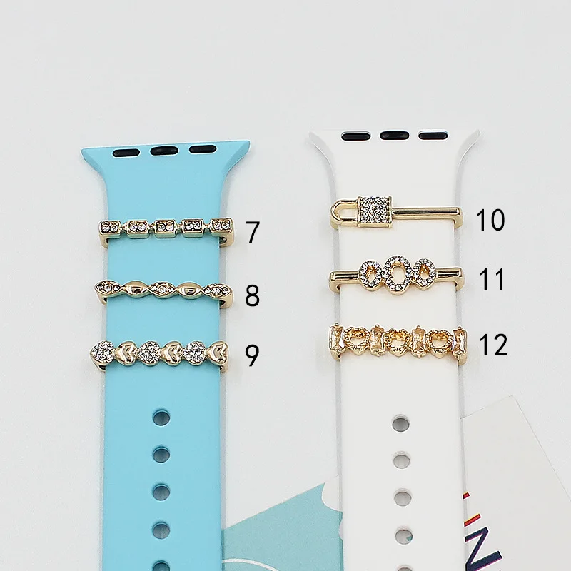 

Decoration For Apple watch band Diamond Jewelry Charms for iWatch/Galaxy watch 4/Classic/3 Bracelet Silicone Strap Accessories