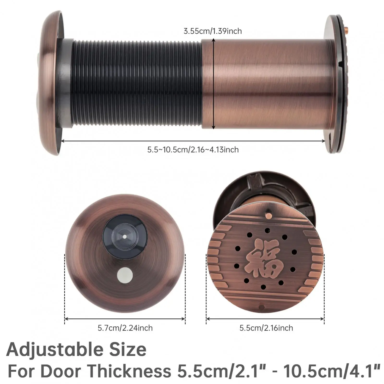

Дверной глазок 35 мм 180 градусов красный бронза