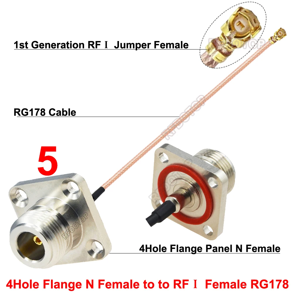 Радиоантенна Wi-Fi 4-го поколения, перемычка RFIV, разъем типа L16 N к uFL/IPX/MHF-4, гнездо RF1.13, удлинитель кабеля, косичка IPX-L16
