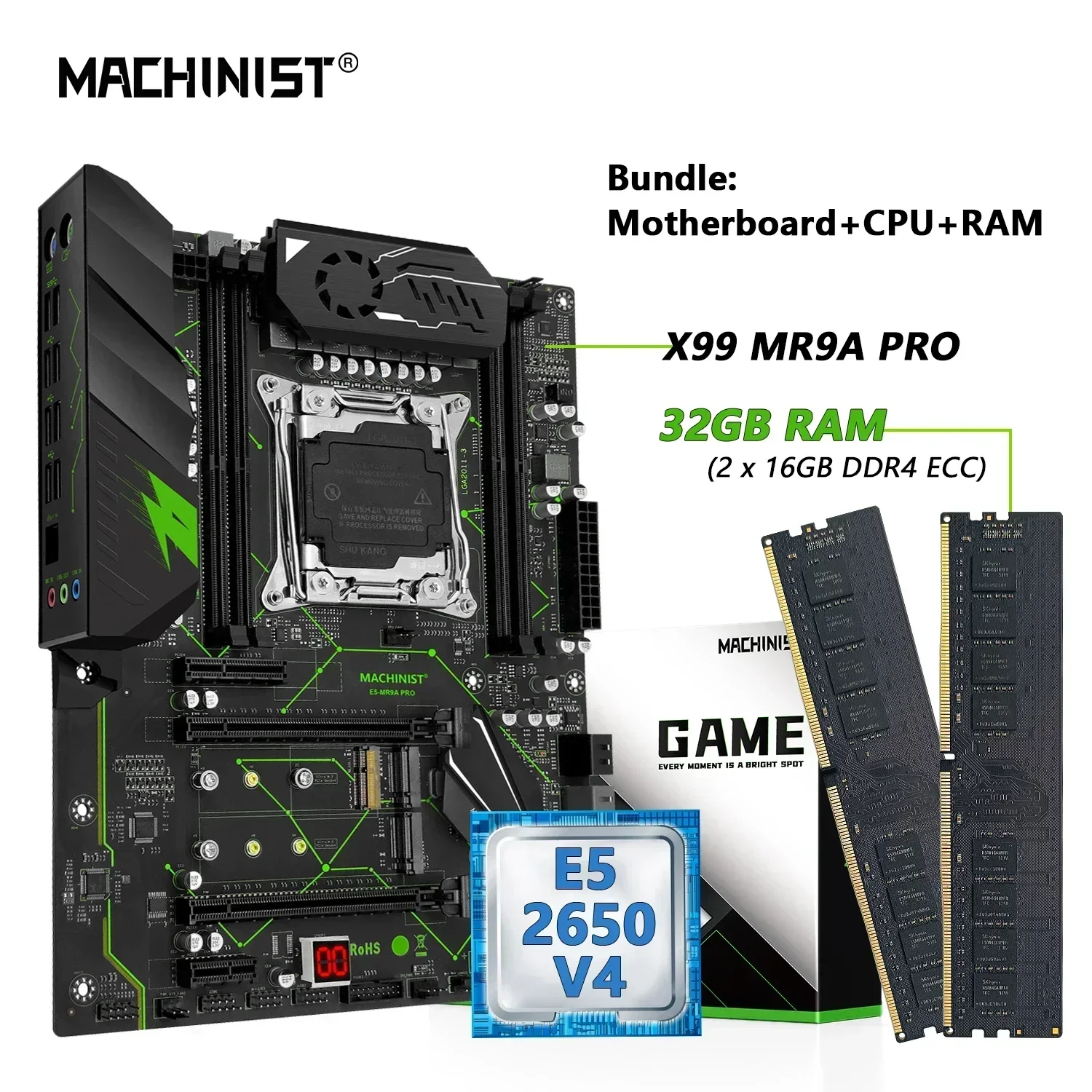 Комбинированный комплект материнской платы MACHINIST MR9A PRO X99 с процессором Xeon E5 2650 V4 и