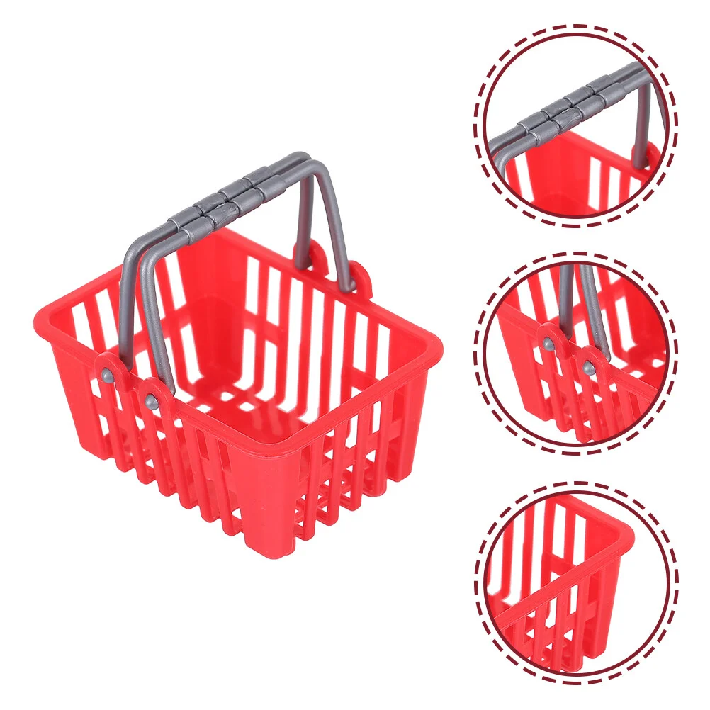 

20 Pcs Childrens Toys Supermarket Supplies Picnic Basket White Plastic Shopping