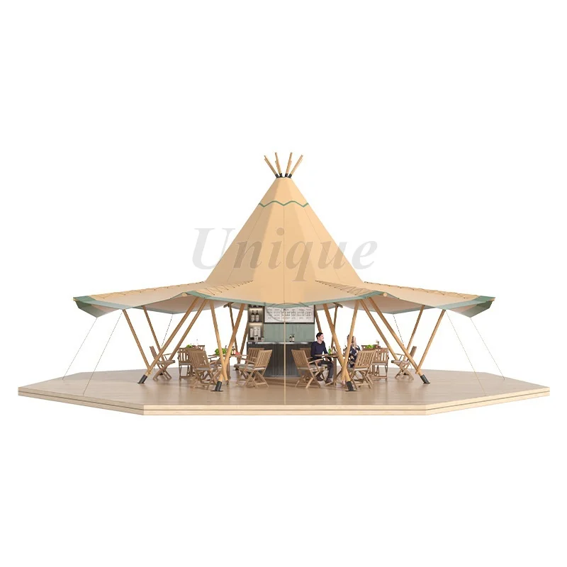 

Net Celebrity Camp Outdoor Restaurant Professional Camping Pyramid Indian Wild Luxury Hotel-Style Tent Large Canopy