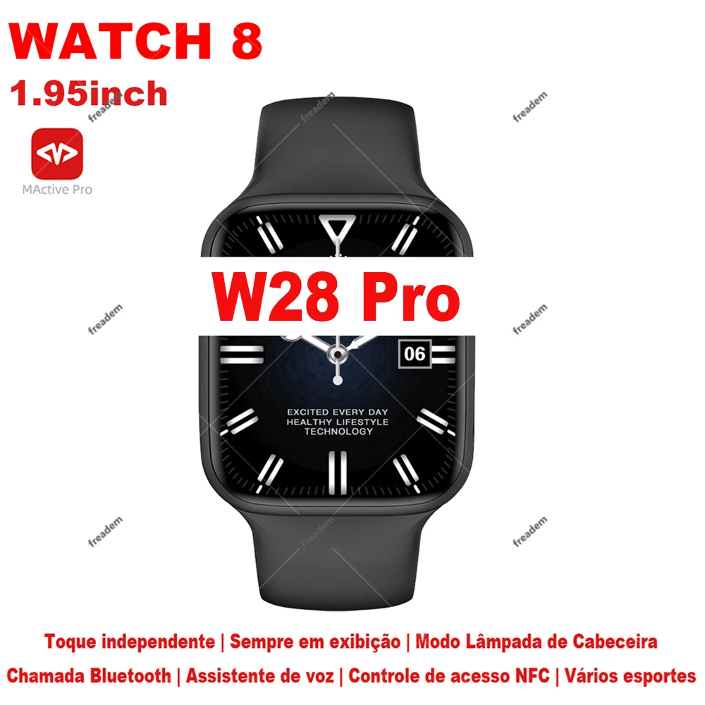 

Смарт-часы IWO W28 Pro, 1,95 дюйма, Bluetooth, ЭКГ, NFC