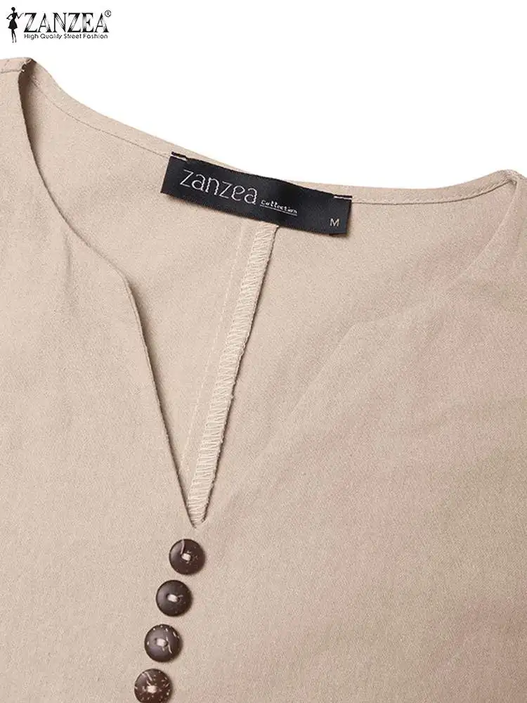 Платье ZANZEA женское средней длины с V-образным вырезом и рукавом до локтя