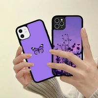purple aesthetic phone case silicone pctpu case for iphone 11 12 13 pro max 8 7 6 plus x se xr hard fundas