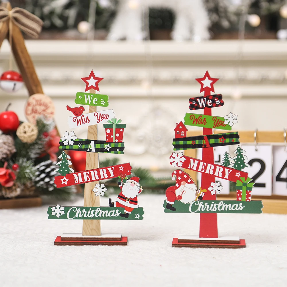 

1pc Desktop Christmas DIY Decoration Wooden Christmas Signs Plaque Merry Christmas Party Home Decor Party Supplies