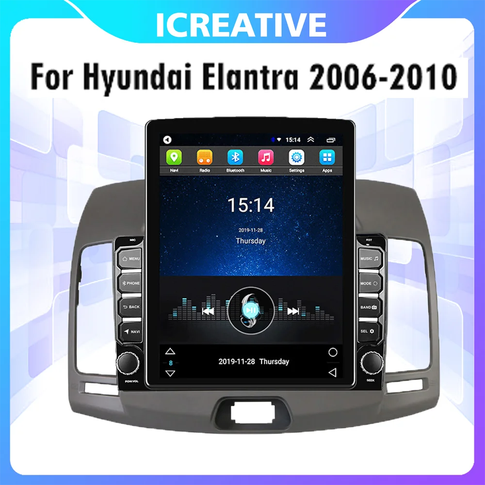 

4G Carplay 2 Din 9.7" Tesla Screen Car Radio Audio Multimedia Video Player For Hyundai Elantra 2006-2010 9.7" Android Wifi GPS
