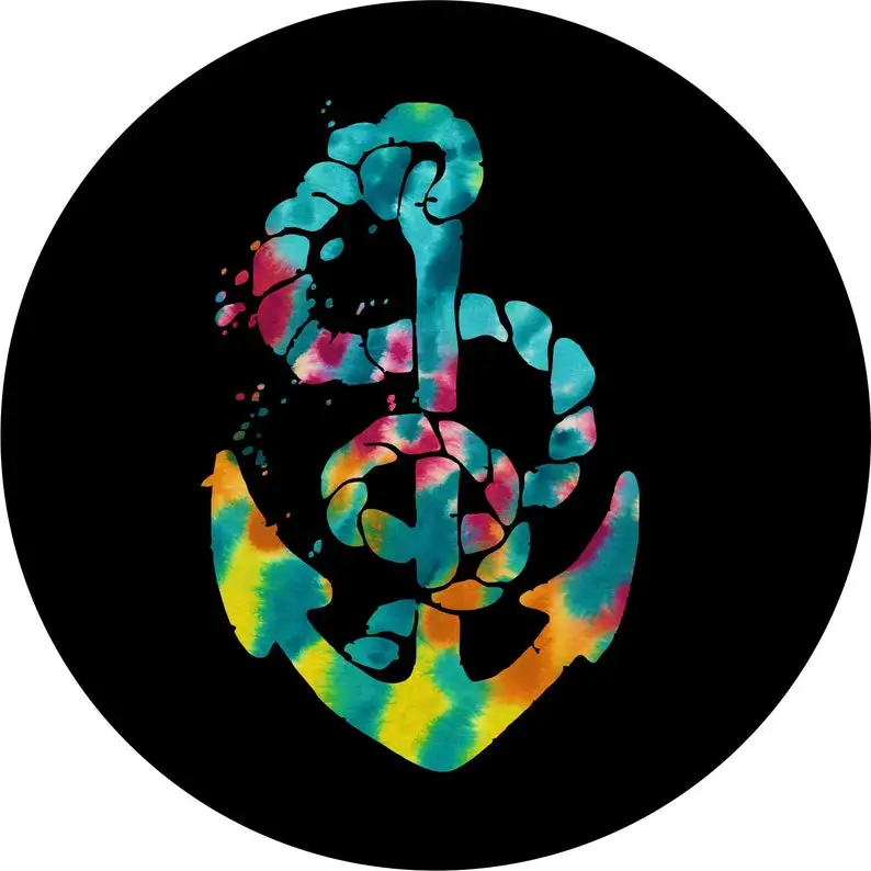 

Tie Dye Anchor Spare Tire Cover for any Vehicle, Make, Model and Size - , RV, Travel Trailer, Camper and MORE
