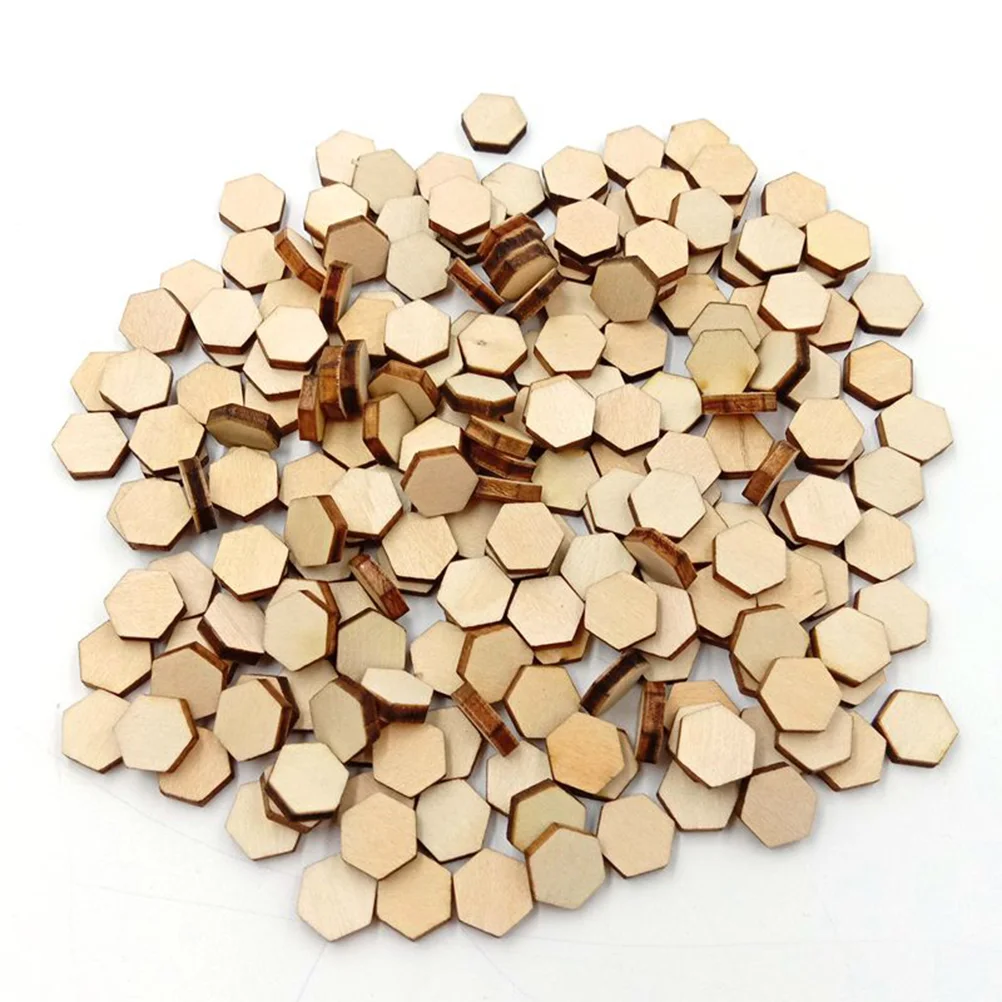 

100 PCS Natural Honeycomb Wood Slices Natural Wood Slices Honeycomb Wood Chips Childrens Jewelry Wooden Jigsaw Puzzles