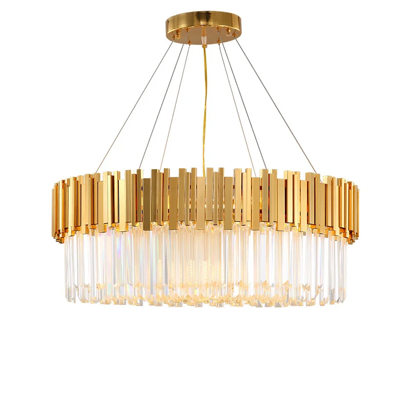 Modern Luxury Gold Crystal Round Chandeliers LED Light For Dining Room Bedroom Chandelier Lighting