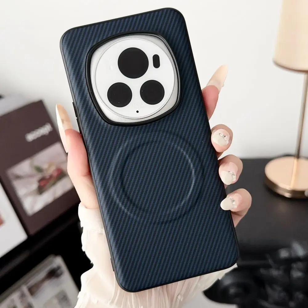 Магнитный чехол для Huawei Mate 60 50 Pro Pura 70 P60 Honor Magic 6 5 из углеродного волокна мягкий ТПУ
