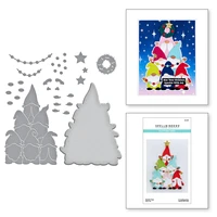 cute gnome tree metal cutting die 2022 new diy molds scrapbooking paper making cuts crafts big handmade card