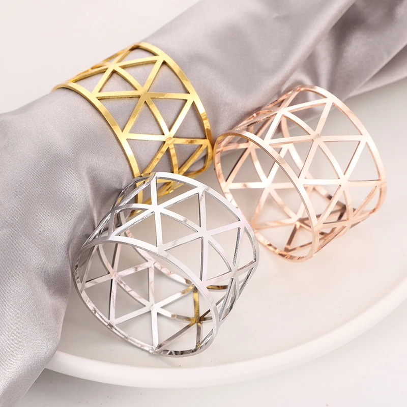 

10pc Alloy Napkin Rings Wedding Napkin Rings Decoration Ring Table Decoration Accessories For Dinner Table Napkin Party Supplies