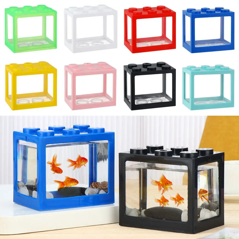 

Mini Aquarium Stackable Cube Tank With Fish Tank Decoration Building Block Betta Fish Tank Pet Decoration