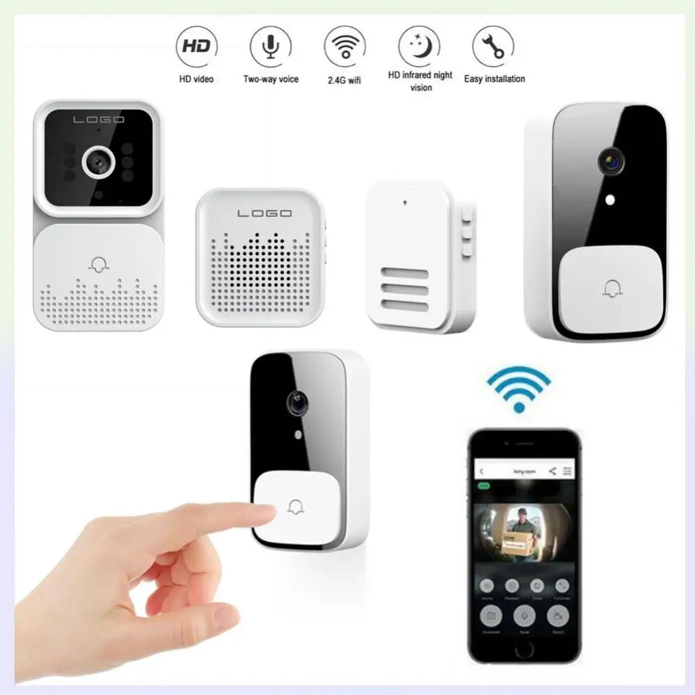 

M5/M6 WIFI Wireless Video Doorbell PIR Motion Detection Video Intercom Door Phone Door Bell Camera Home Monitoring Alarm Chime
