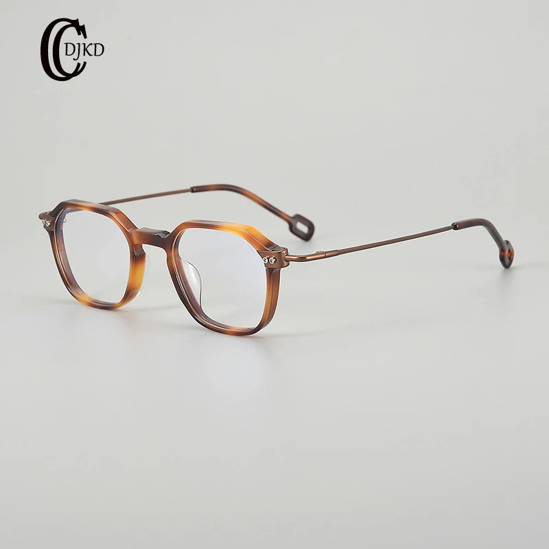 Новинка 2024 искусственная ацетатная + титановая многоугольная оправа для очков