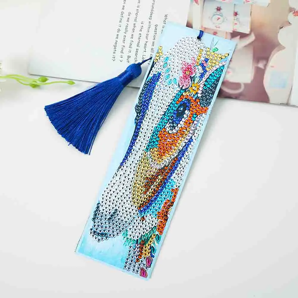 

DIY Diamond Mosaic Bookmark Special Shape Rhinestone Cross Stitch School Student Tassel Bookmarks Decoration Kit