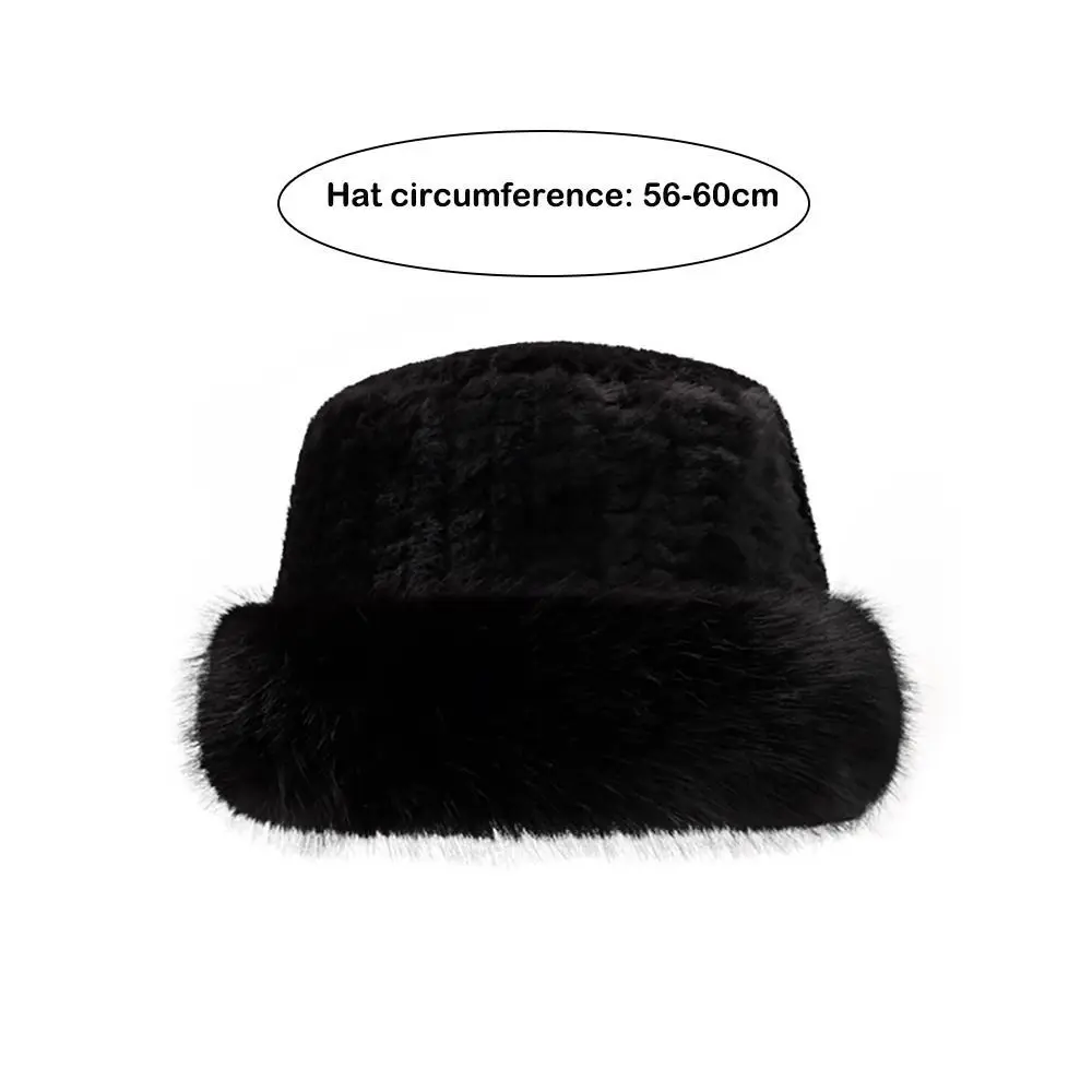 Зимняя теплая шапка из искусственного меха однотонные ветрозащитные Панамы